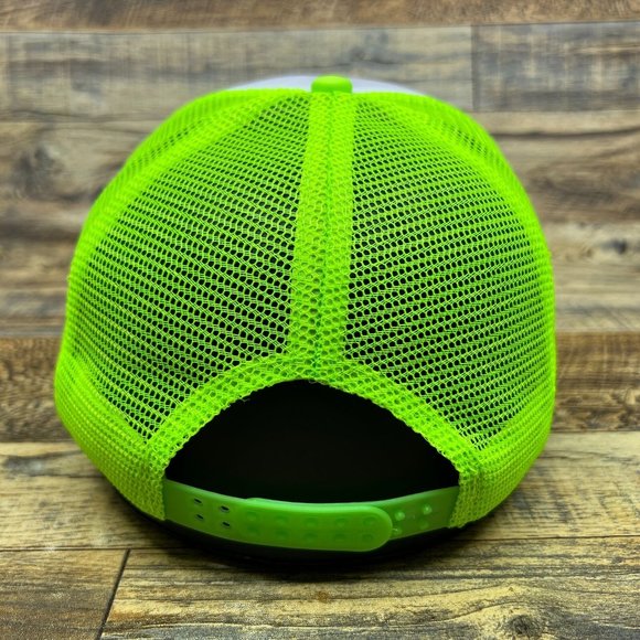 Nickelodeon Mens Trucker Hat Neon Green Snapback 90s Retro TV Baseball Cap - Picture 5 of 8